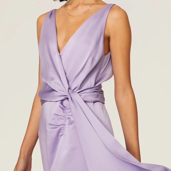 Jonathan Simkhai Mia Fluid Satin Lilac Dress - Picture 3 of 3